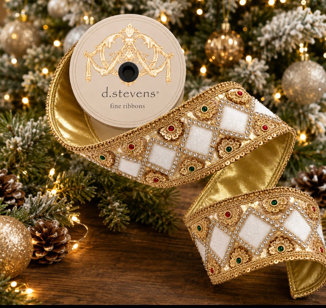 D. Stevens Gold 2.5 inch x 5 yards Ribbon